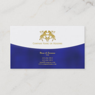 Horse business marketing blue gold card