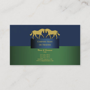 Horse business marketing blue gold green card