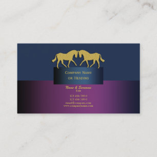 Horse business marketing blue purple gold card