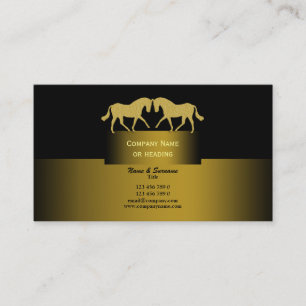 Horse business marketing gold black card