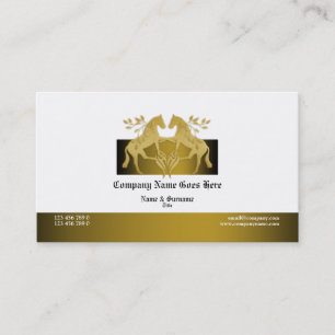 Horse business profile marketing gold white business card