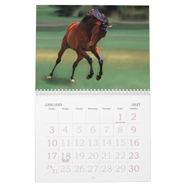 Horse Calendar (Jan 2027)