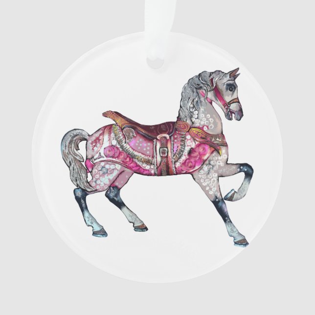 Horse carousel Acrylic Ornament (Front)