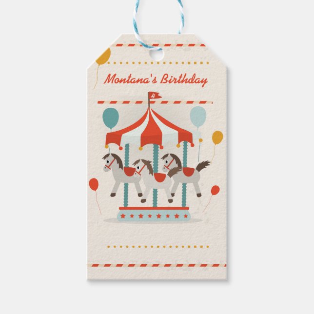 Horse Carousel Gift Tags (Front)