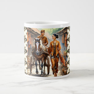 Horse Carriage and Natural Beauty Large Coffee Mug
