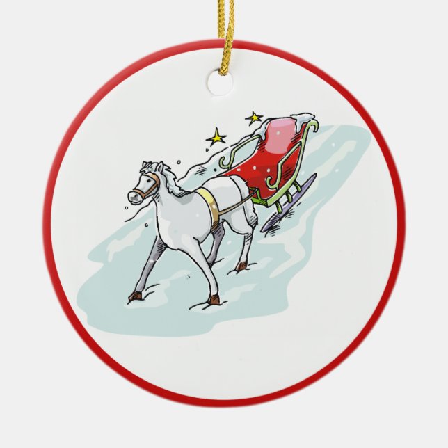 Horse & Carriage - Ceramic Ornament (Front)