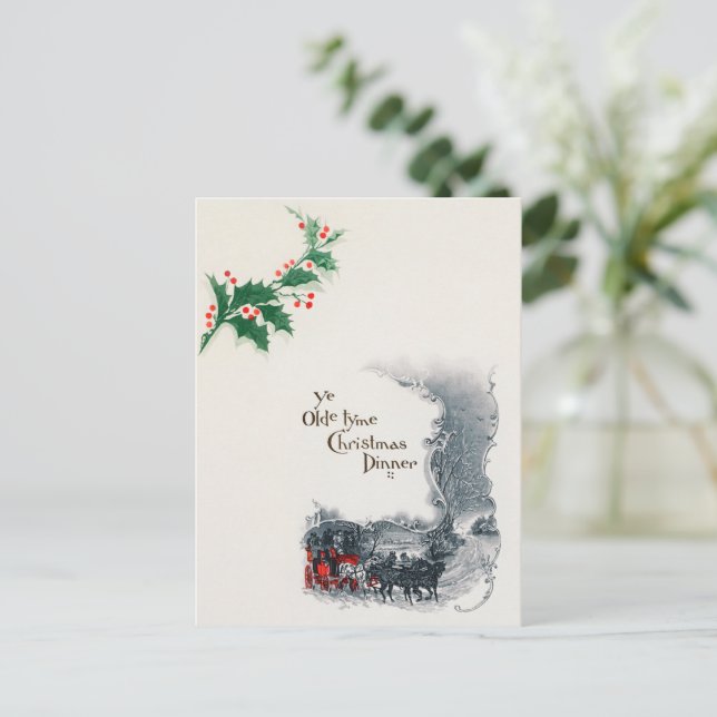 Horse carriage from a Christmas  Holiday Postcard (Standing Front)