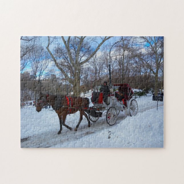 Horse Carriage in Central Park New York. Jigsaw Puzzle (Horizontal)