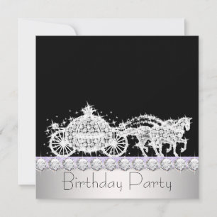 Horse Carriage Lavender Princess Birthday Party Invitation