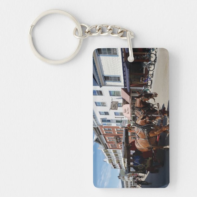 Horse & Carriage on Mackinac Island, Michigan Key Ring (Front)