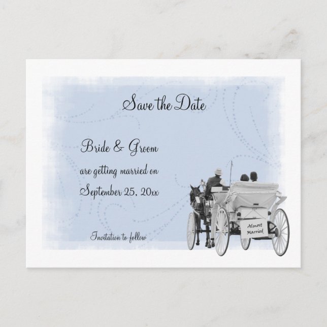 Horse & Carriage Save the Date Postcard (Front)