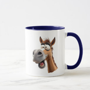 Horse cartoon funny, totally crazy. mug