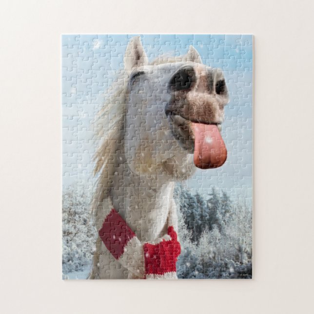 Horse Catching Snowflakes Jigsaw Puzzle (Vertical)