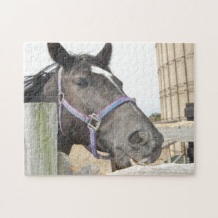 Horse Chewing a Fence Post Jigsaw Puzzle