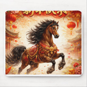 Horse chinese,horse lovers mouse pad
