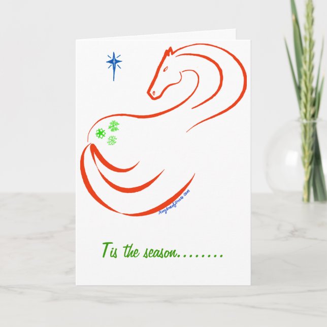 Horse Christmas card with love and carrots (Front)