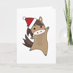 Horse Christmas Cute Animals For Kids Ponny Card
