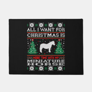 Horse christmas funny Mini Horse outfit Doormat