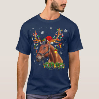 Horse Christmas Lights Horse Xmas T-Shirt