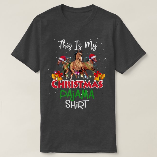 Horse Christmas Lights This Is My Christmas Pajama T-Shirt (Design Front)
