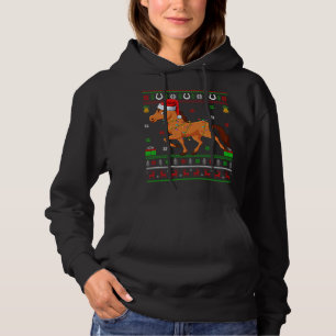 Horse Christmas Lights Xmas Ugly Hoodie