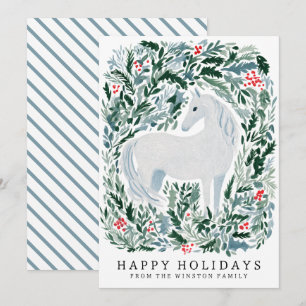 Horse Christmas Modern Equestrian Holiday Card