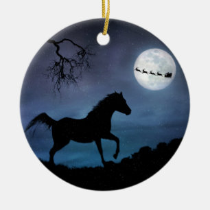 Horse Christmas Ornamet Ceramic Tree Decoration