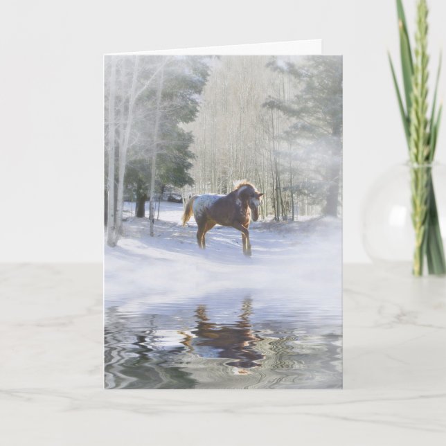 Horse Christmas Seasons Greetings Holiday Card (Front)