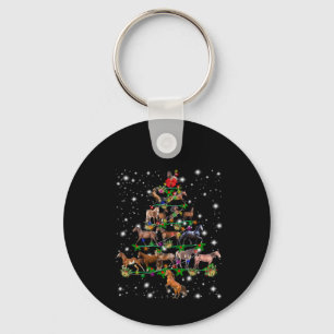 Horse Christmas Tree Covered By Flashlight Key Ring