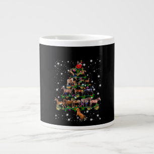 Horse Christmas Tree Covered By Flashlight Large Coffee Mug