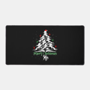 Horse Christmas Tree T-shirt, Christmas Horse Tree Desk Mat