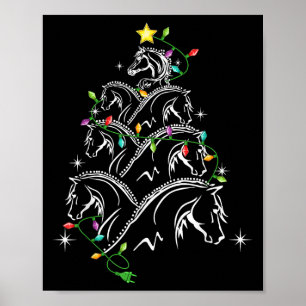 Horse Christmas Tree Xmas Lighting , Uni-adults_ki Poster