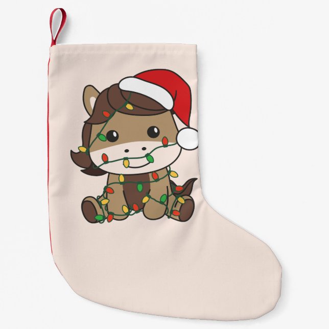 Horse Christmas Winter Animals Holiday Horses Small Christmas Stocking (Front)