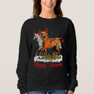 Horse Christmas Xmas Light Santa Horse Merry Chri Sweatshirt