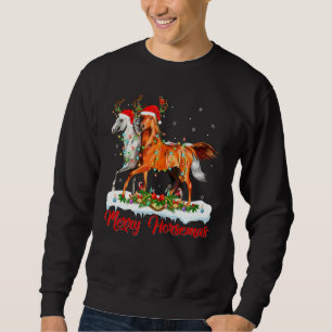 Horse Christmas Xmas Light Santa Horse Merry Chri Sweatshirt