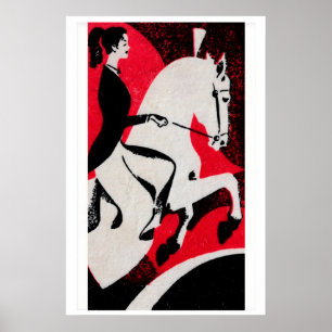 Horse Circus Matchbox Art Print, Russian Vintage Poster