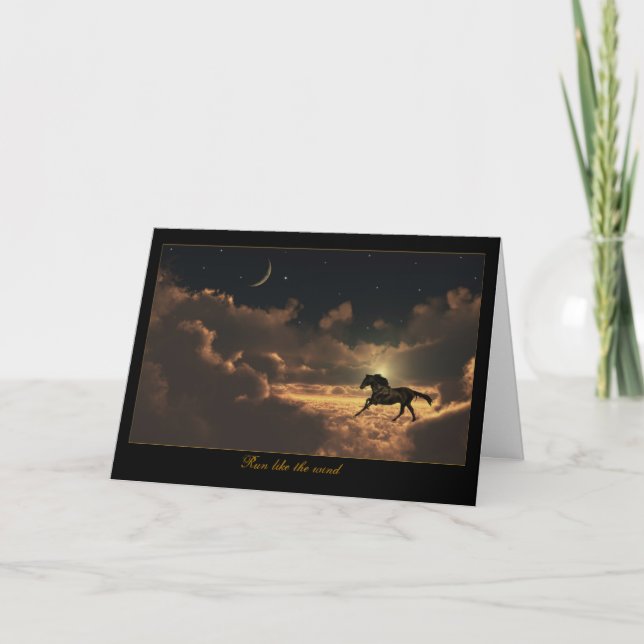 Horse Clouds Night Sky Card Any Occasion Use (Front)