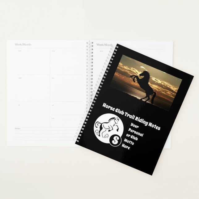 Horse Club Trail Riding Monogram Photo Planner (Display)