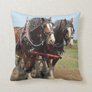 Horse Clydesdale Farming Photo Cushion