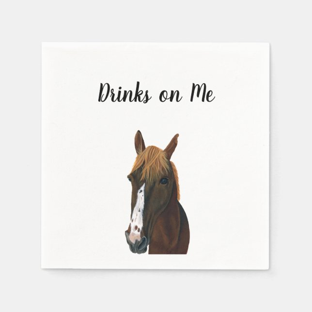 Horse Cocktail Napkins for Weddings and Receptions (Front)