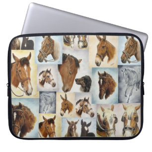 Horse Collage Laptop Sleeve