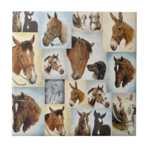Horse Collage Tile