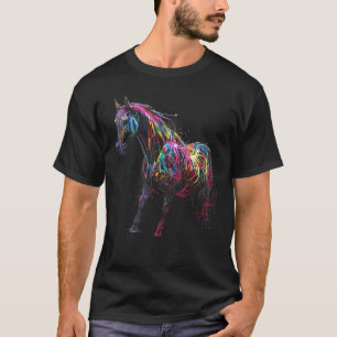 Horse Colourful Artwork Animal Motif Horse T-Shirt