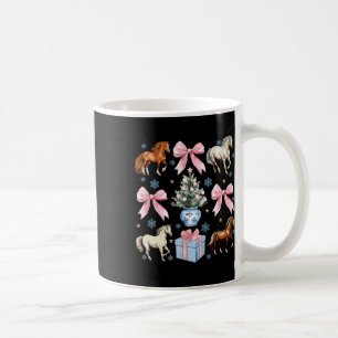 Horse Coquette Bow Christmas Horses Farmer Cowgirl Coffee Mug
