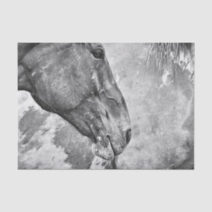 Horse Country Rustic Black And White Decoupage Tissue Paper