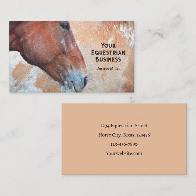 Horse Country Rustic Brown Western Business Card (Front/Back)