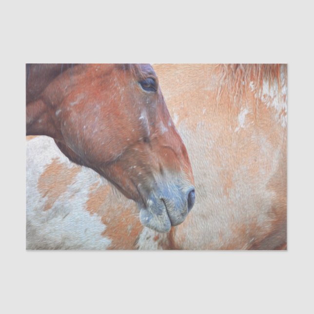 Horse Country Rustic Brown Western Decoupage Tissue Paper (Front)