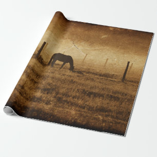 Horse Country Rustic Vintage Texture Decoupage Wrapping Paper