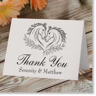 Horse Country Western Rustic Wedding Thank You Card