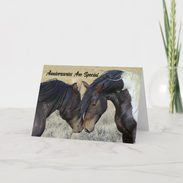 Horse Couple Anniversary  Greeting Card (Front)